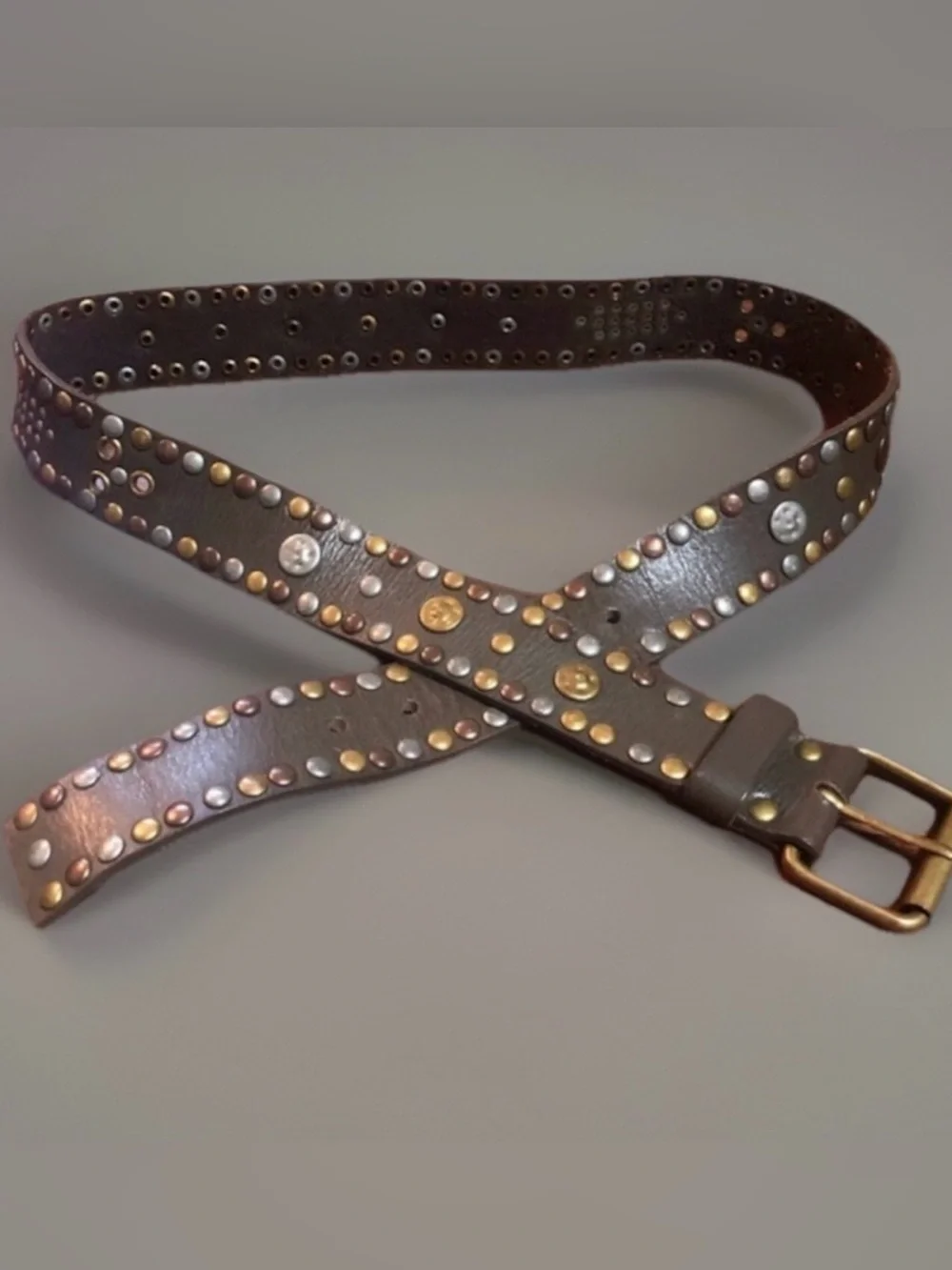 VINTAGE 1980'S STUDDED LEATHER BELT